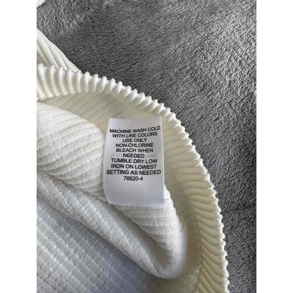 Arizona Jean Co White Ribbed Short Sleeve Square Neck Crop Top‎ Womens L - Picture 4 of 7